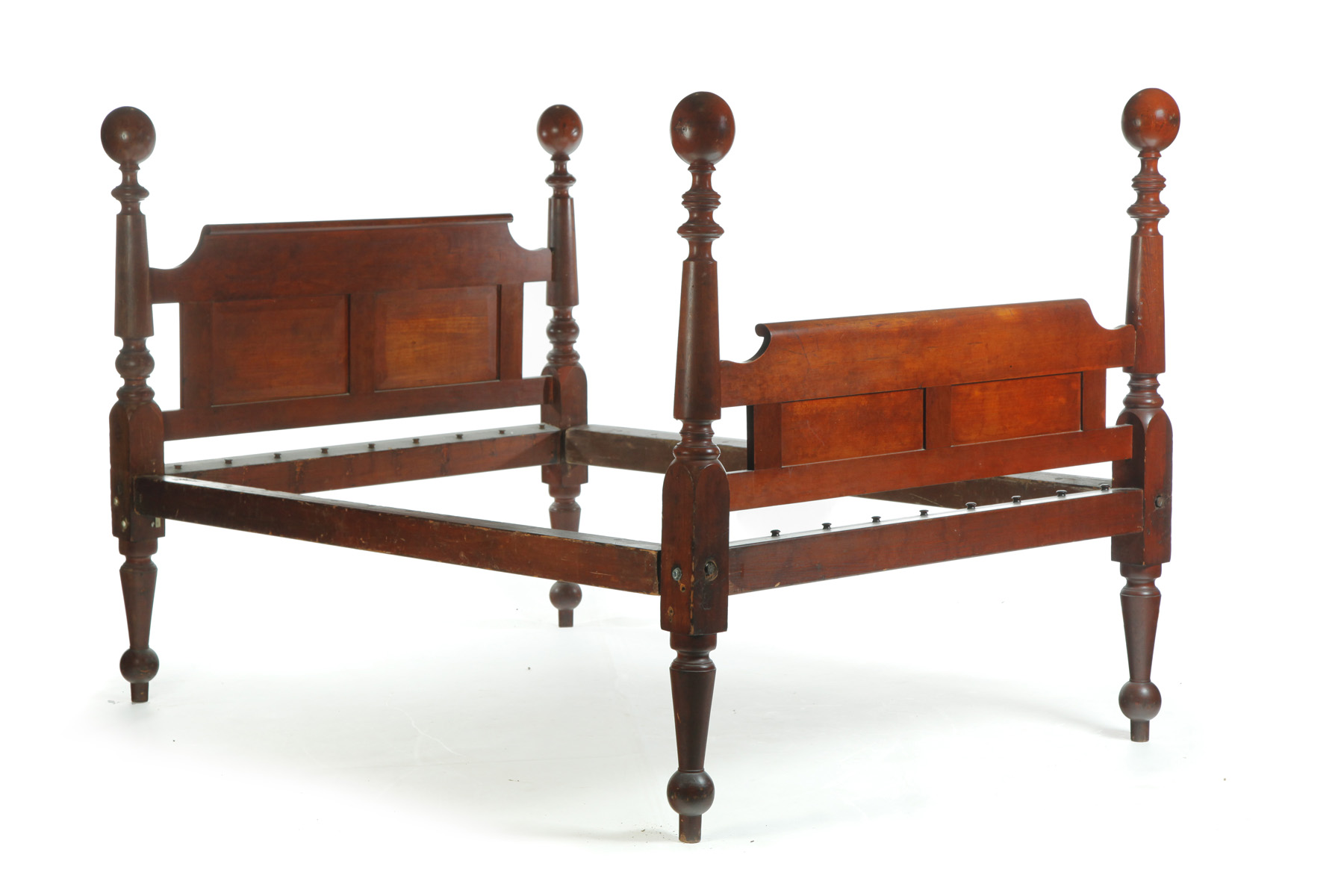CANNON BALL ROPE BED American 1st quarter 19th century cherry