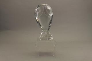 Signed French Baccarat Owl w Base Signed Baccarat Owl w