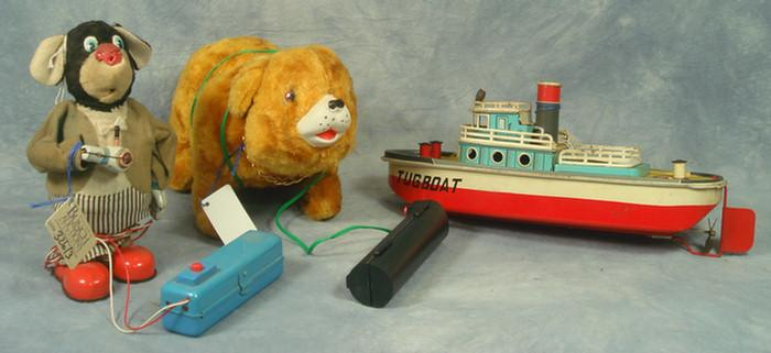 Three vintage Japan Battery Operated Toys 1 Mr McPooch smoking