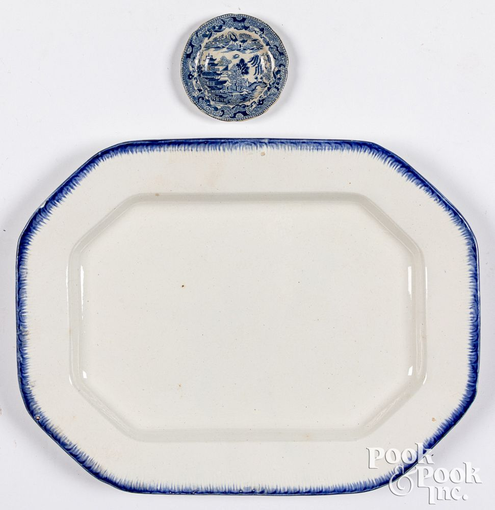 Leeds feather edge platter 19th c 15 3 4 w