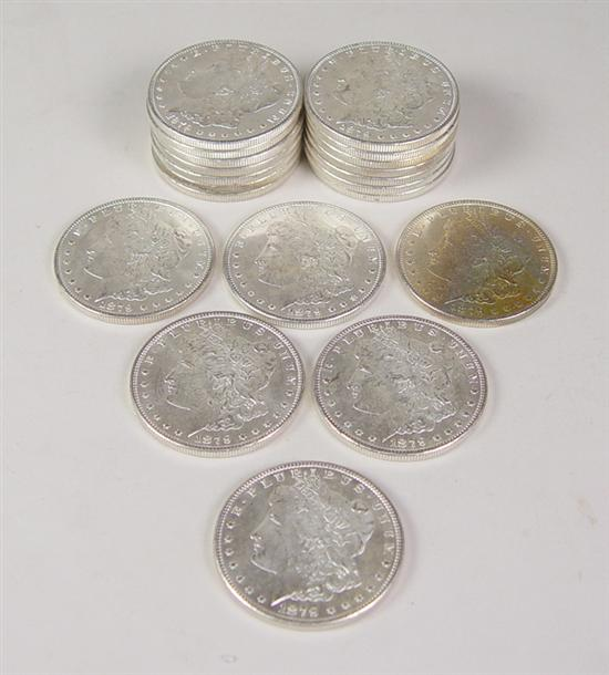Roll of BU 1879 S Morgan Dollars Grade range MS