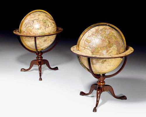 PAIR OF HEAVEN AND EARTH GLOBES George III signed G