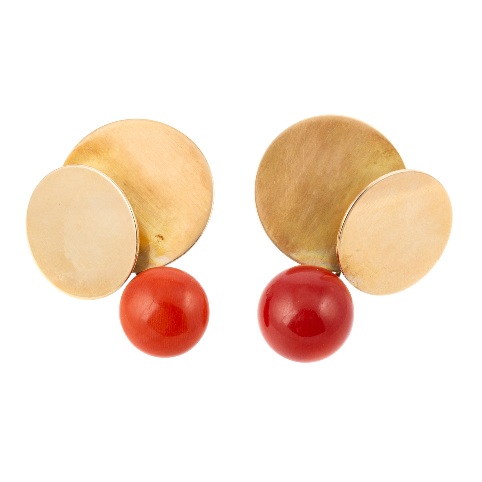 A PAIR OF RARE BETTY COOKE CORAL EARRINGS IN 14K
