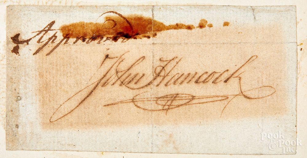 John Hancock signature John Hancock clipped signature with paraph having