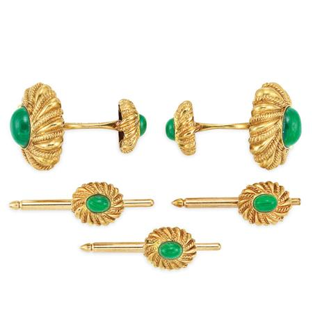 Gold and Malachite Dress Set Tiffany Co Schlumberger Estimate 1