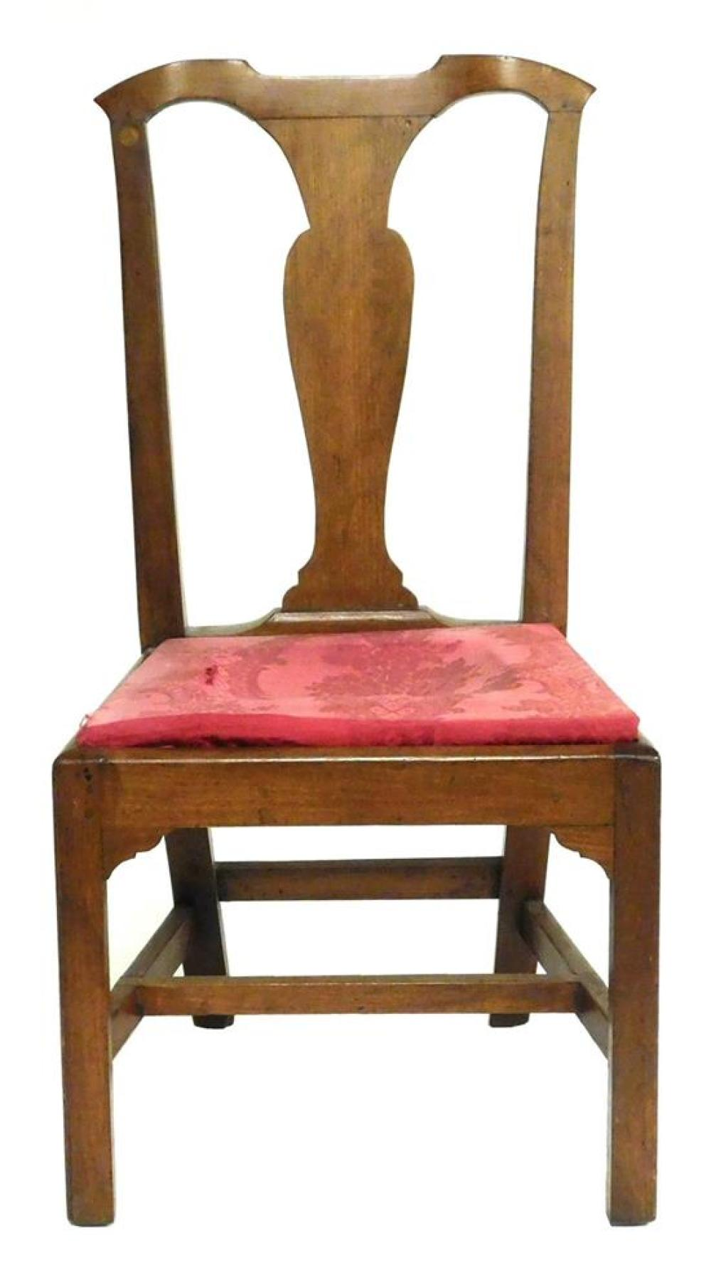 Cherry fiddleback splat side chair New London County Norwich c