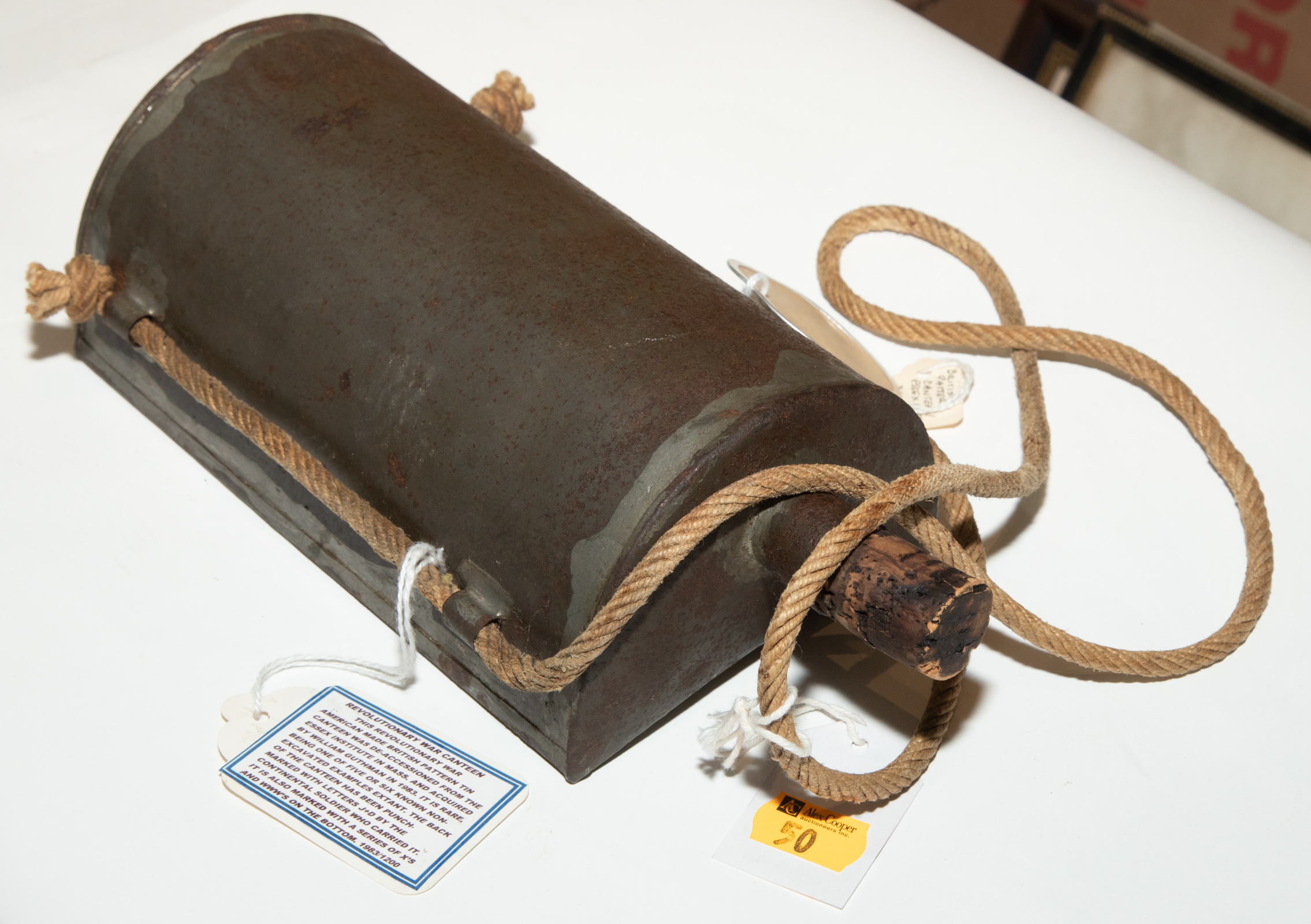 AMERICAN REVOLUTIONARY WAR ERA TINNED IRON CANTEEN A British Pattern