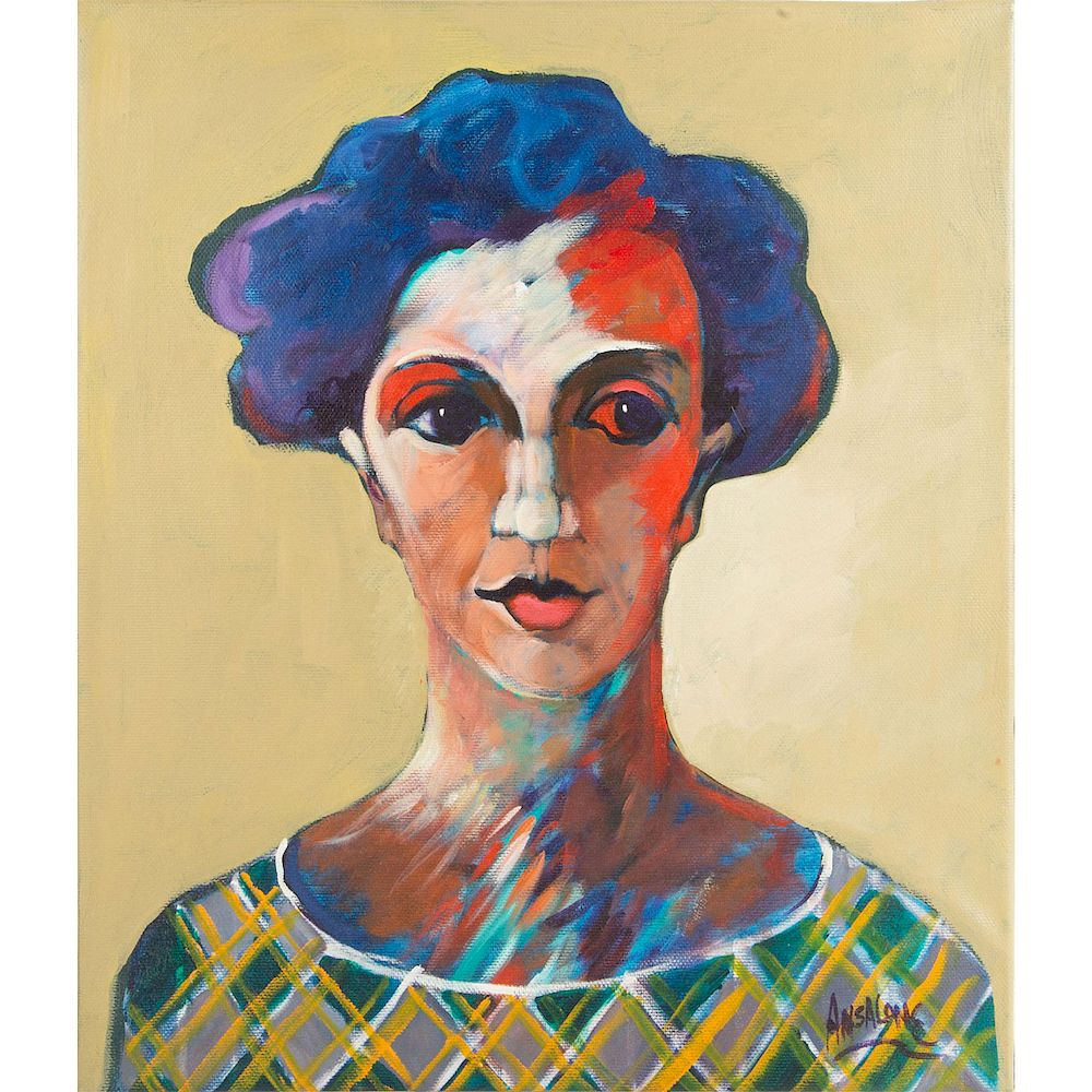 JOSE MARIO ANSALONE PAINTING NANCY REAGAN Acrylic on canvas signed