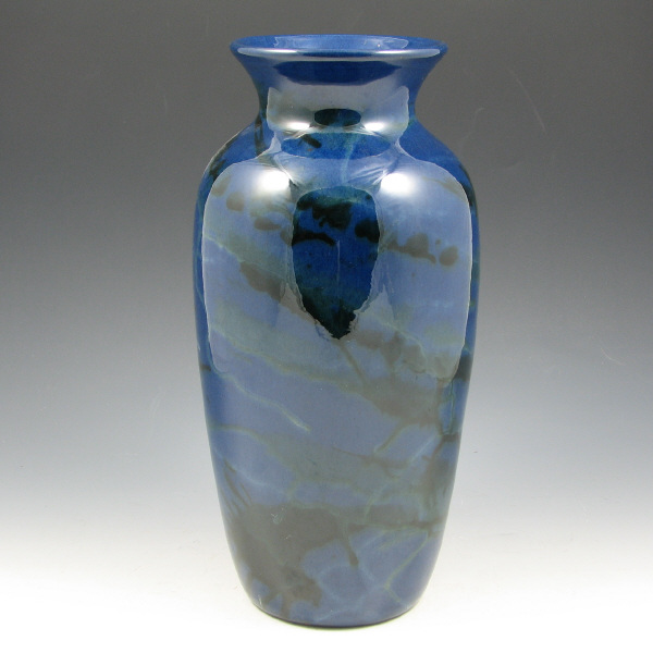 Peters Reed Marbelized vase in deep tones of blue black