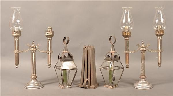 Grouping of Antique and Vintage Candle Lights Grouping of Antique