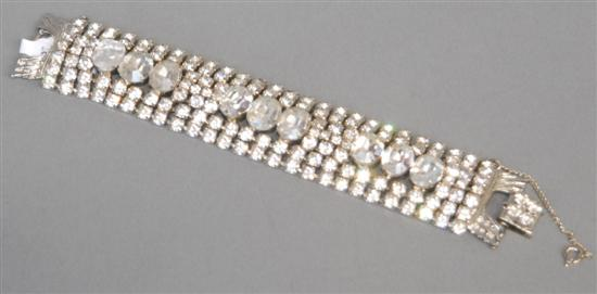 MARILYN MONROE RHINESTONE BRACELET Wide cuff with seven rows of
