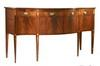 SIDEBOARD Circa 1790 mahogany Hepplewhite oxbow front sideboard possibly Baltimore