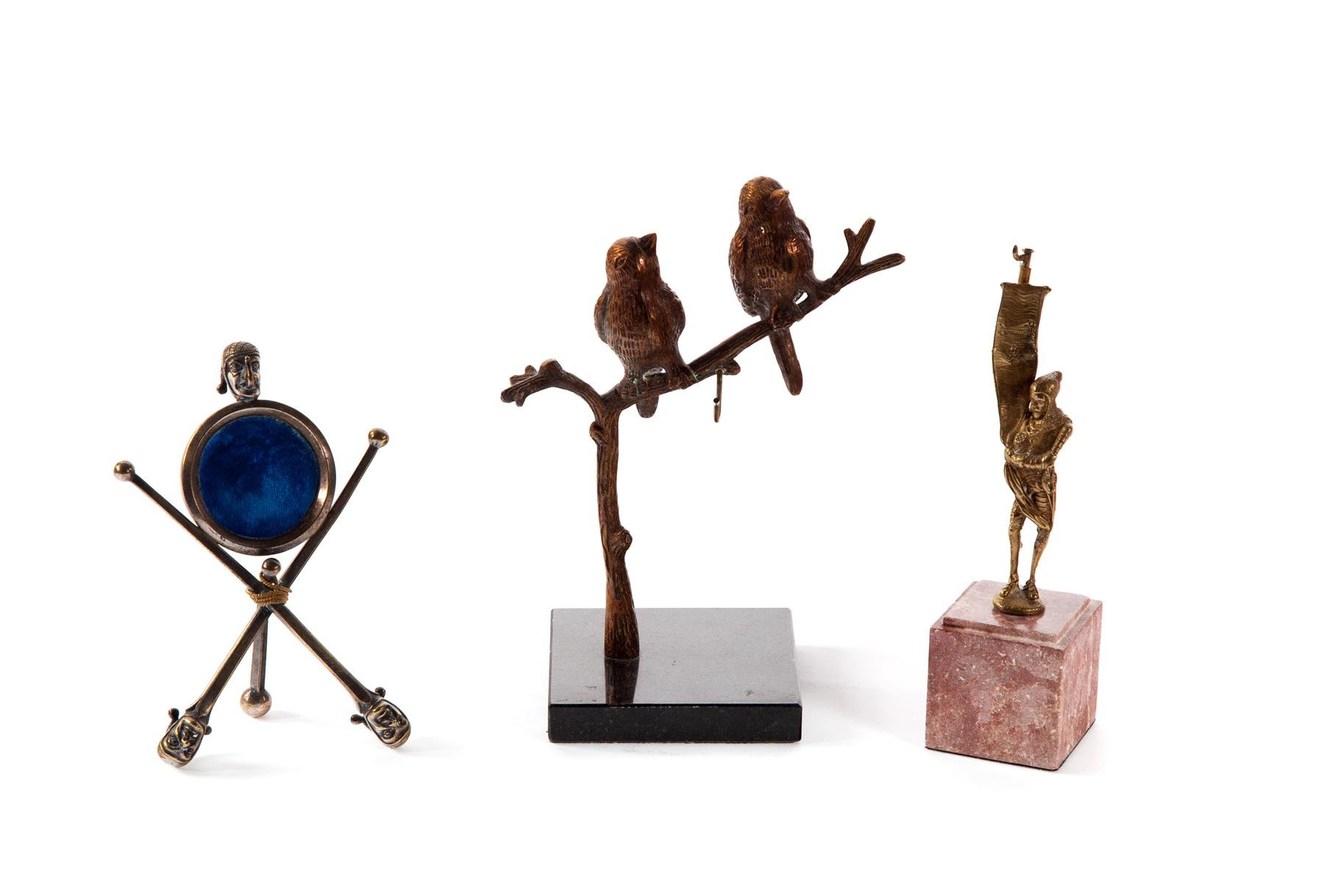 THREE WATCH STANDS Continental mid late 20th century Brass and