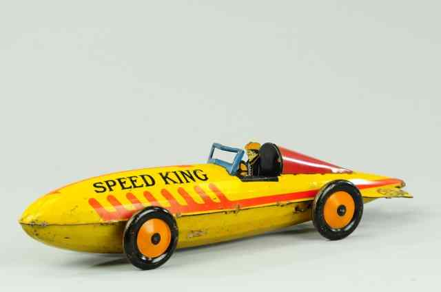 MARX SPEED KING RACER Lithographed tin long bonnet with image