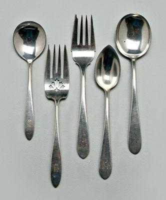 Kirk Wakefield sterling flatware 34 pieces monograms S Kirk amp
