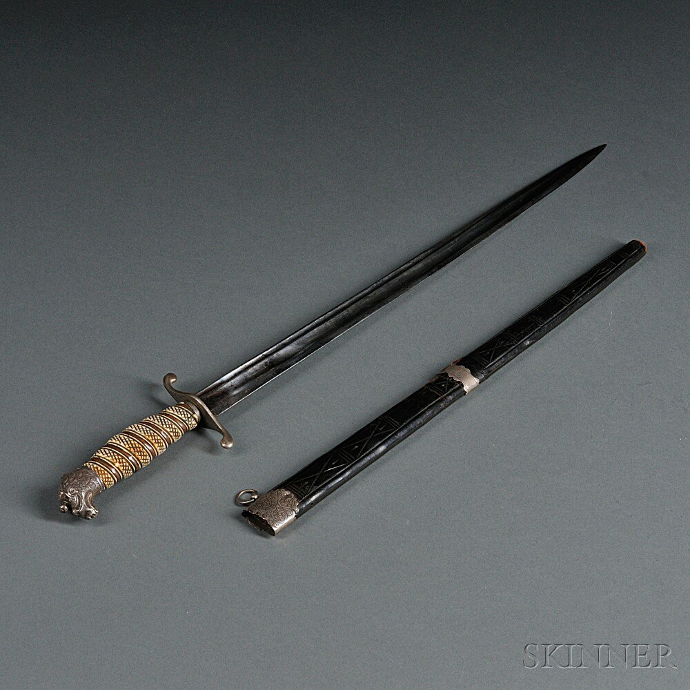 Eagle pommel Cuttoe and Scabbard c late 18th century eagle