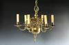 CHANDELIER Six arm brass Dutch chandelier late 18th c with