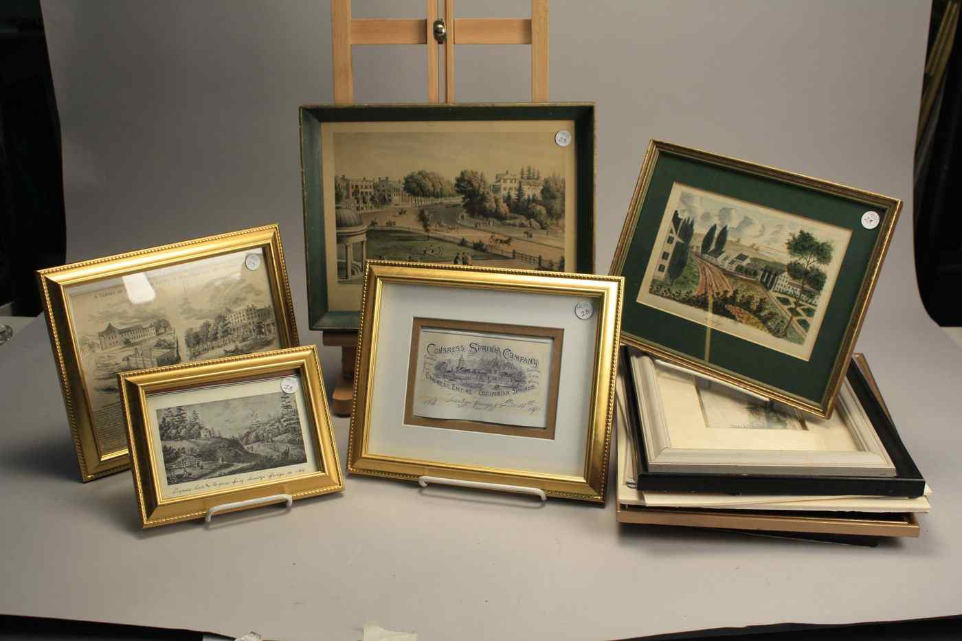 SIXTEEN PRINTS OF SARATOGA SPRINGS AND VICINITYTen framed items include