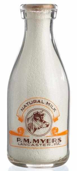 P M Myers Brookside Dairy Milk Bottle Description Lancaster PA