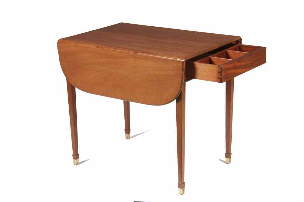 CUSTOM GAME TABLE Hepplewhite Style Custom Drop Leaf Game Table