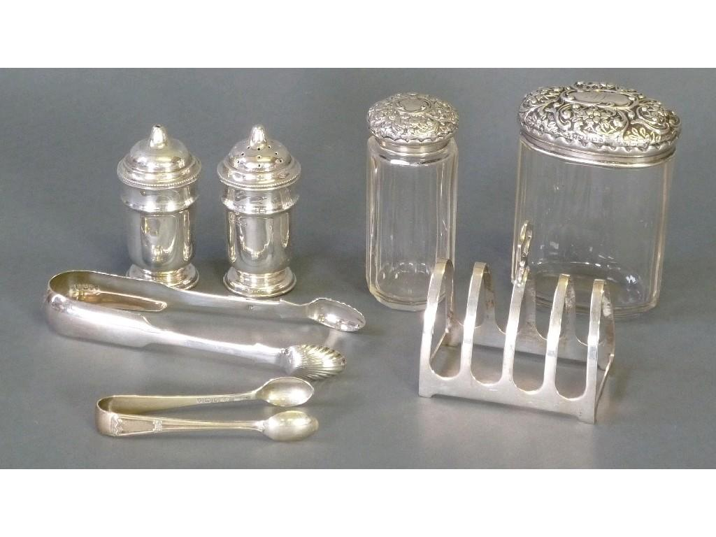 SEVEN PIECES OF WILLIAM IV AND LATER SILVER COMPRISING PAIR