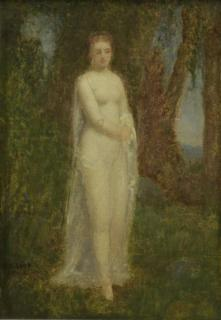 LOOP Henry A Oil on Canvas Nude in Landscape Signed