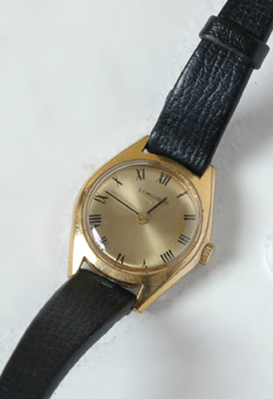 LADIES LONGINES WRISTWATCH MANUAL WIND TO BLACK LEATHER BANDS