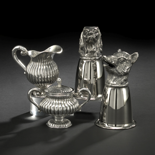 Italian 800 Silver Creamer and Sugar Bowl 1937 1944 by