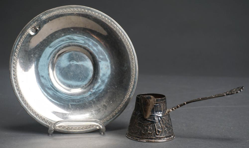 OCCUPIED EGYPTIAN 900 SILVER SAUCER WITH A PROBABLY EGYPTIAN TESTED