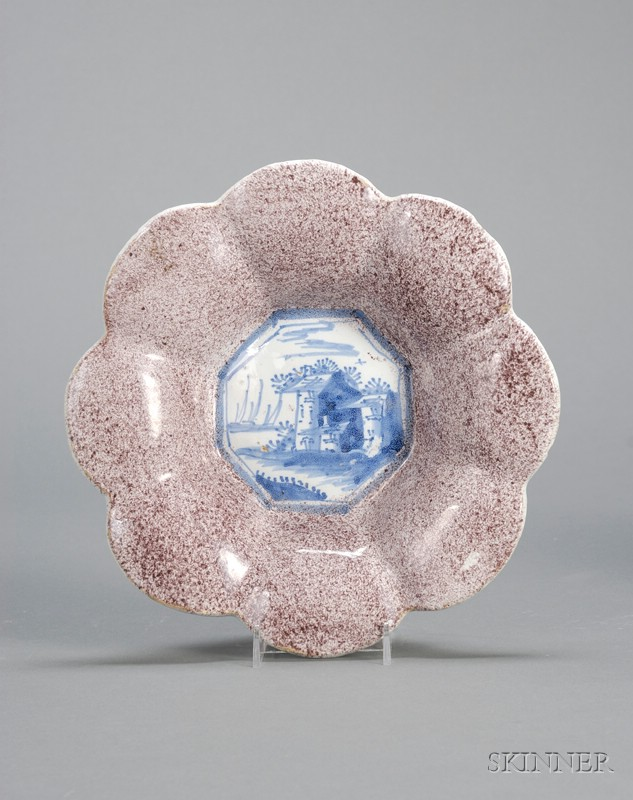 Dutch Delft Lobed Dish Holland 17th 18th century powder manganese