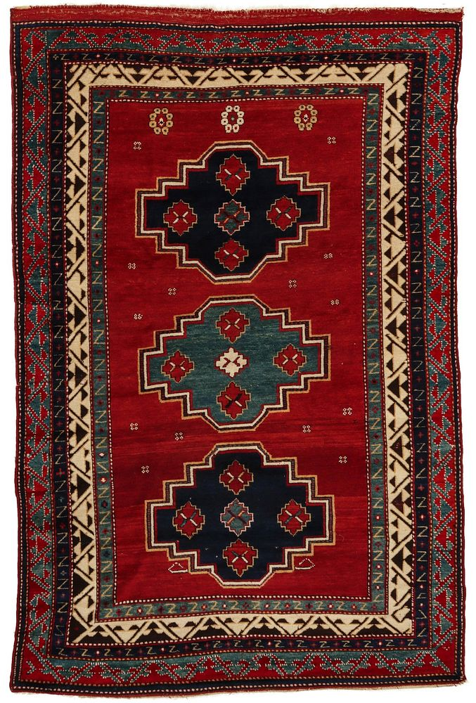 A FINE AND BOLD ANTIQUE BORDJALOU KAZAK RUG The exceptional