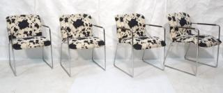 Set 4 TRI MARK Tulip Chrome Frame Dining Chairs Open