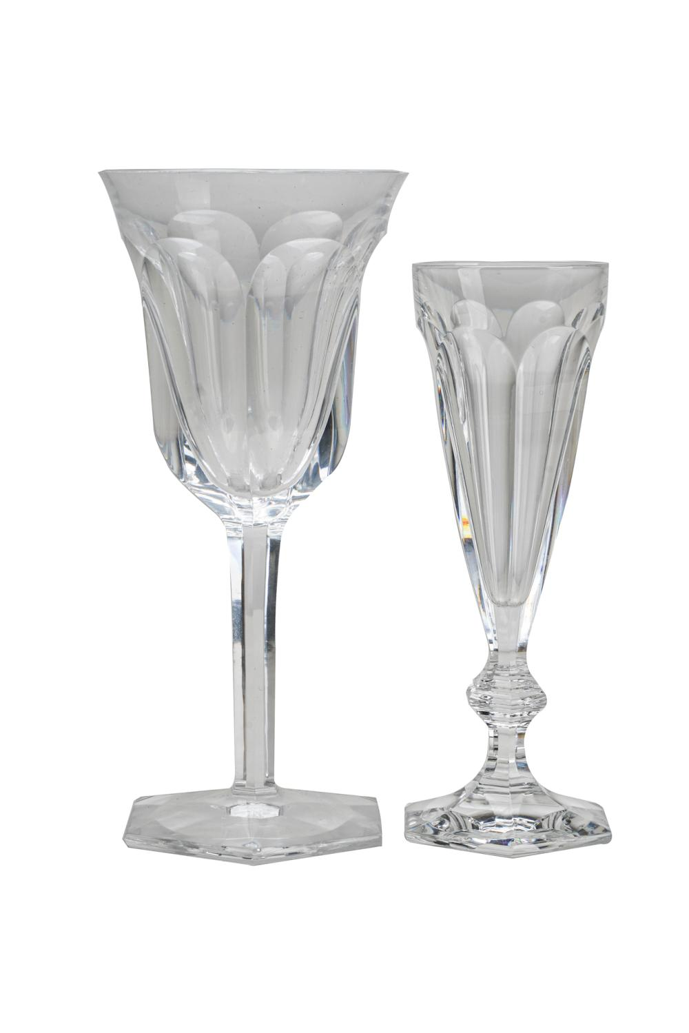 COLLECTION OF BACCARAT CRYSTAL DRINKWAREcomprising five water goblets 8 1