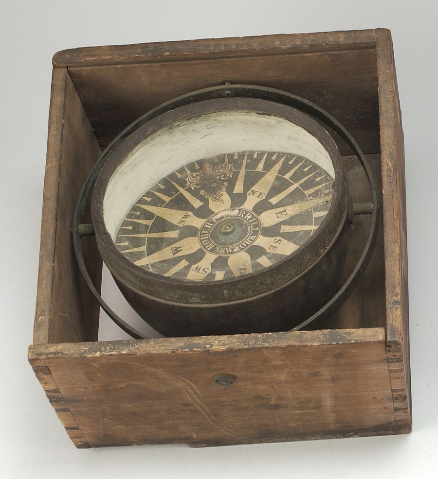 CASED BRASS DRY CARD COMPASS Circa 1840By Robert Merrill New