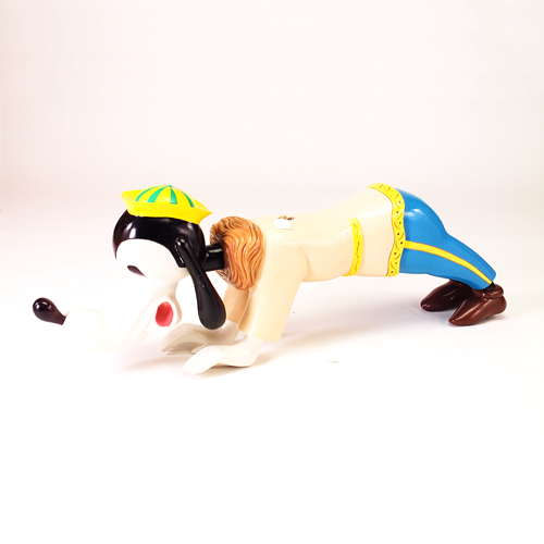 Goofy carousel figure carved wood with repainted finish 20 x