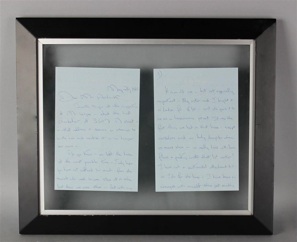 JACQUELINE KENNEDY AUTOGRAPHED LETTER SIGNED 7 PAGES 1961 autographed letter