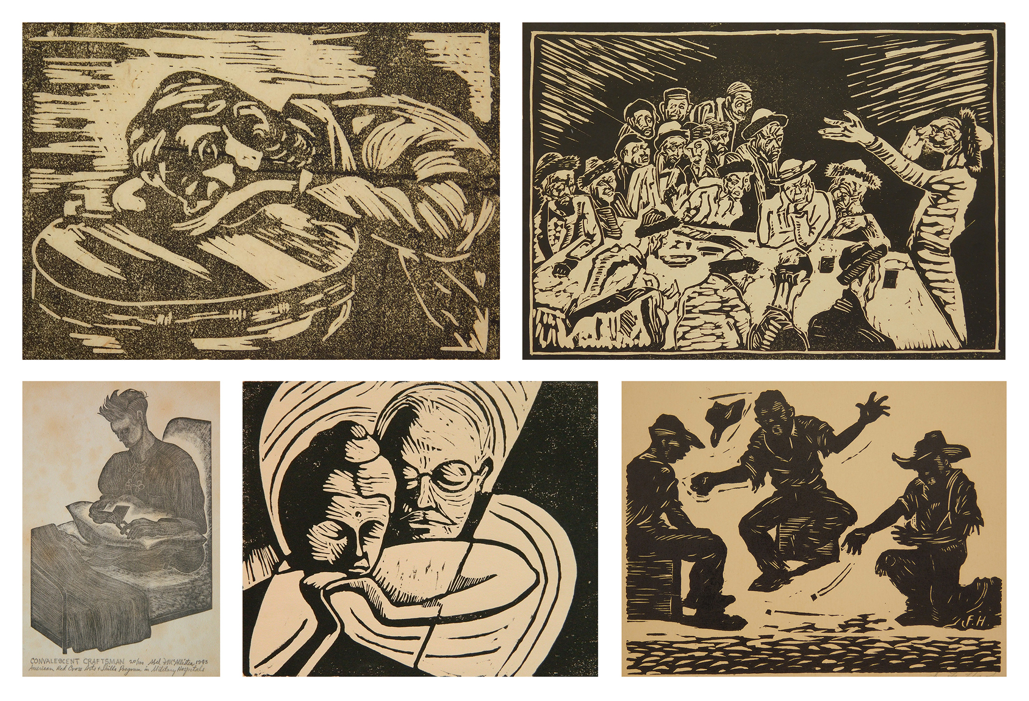 5 Prints 1 David Bekker 1897 1956 Untitled A Toast