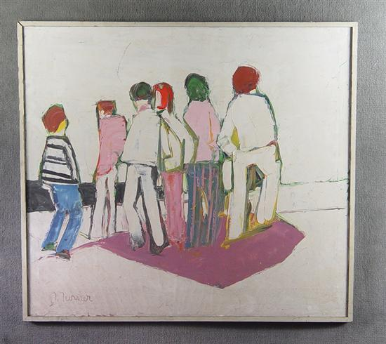 Ted Turner American 1922 2002 Oil on canvas Six male
