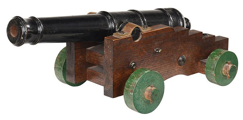 Large Signal Cannon black painted cast iron cannon 22 in