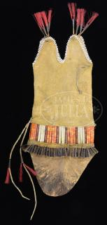 NINETEENTH CENTURY NORTHERN PLAINS QUILL AND BEADED BAG NINETEENTH CENTURY