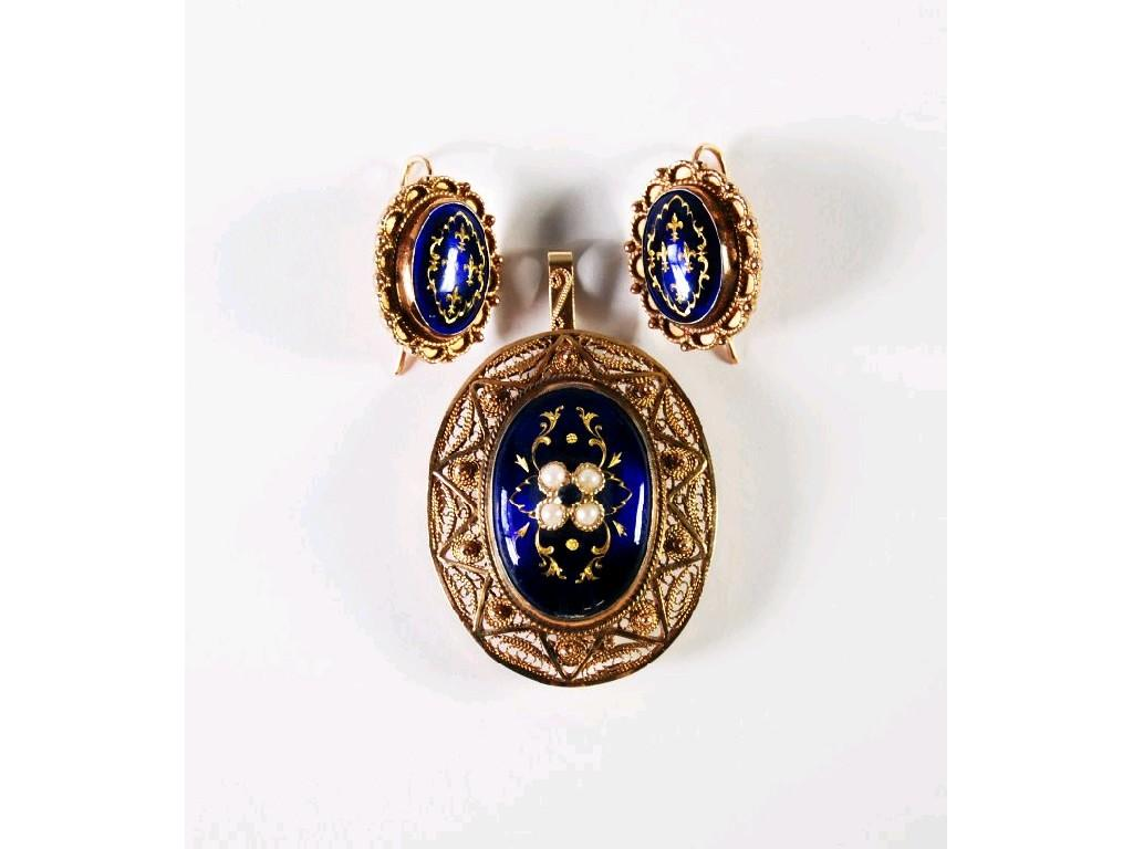 FOREIGN 14ct 14k marked GOLD OVAL FILIGREE WORK BROOCH PENDANT