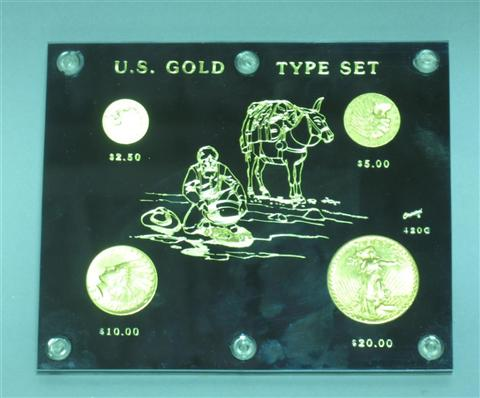 U S GOLD TYPE SET FOUR COINS Including 1909 Indian