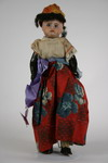 DOLL 12 1 2 bisque head doll with painted blue