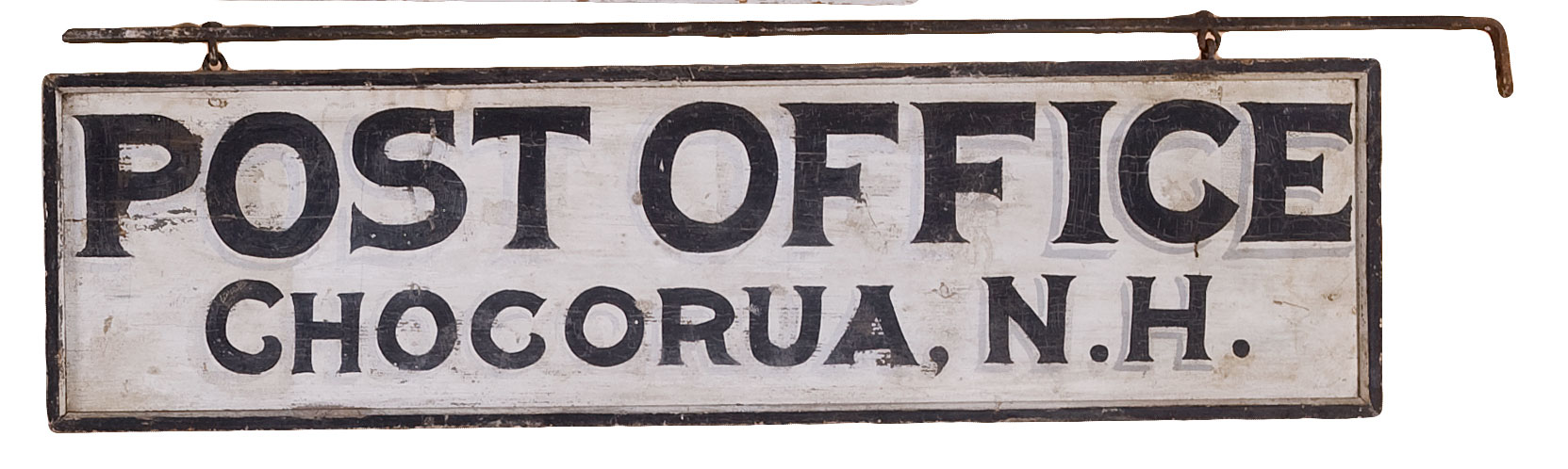 POST OFFICE CHOCORUA N H BLACK AND WHITE PAINTED DOUBLE
