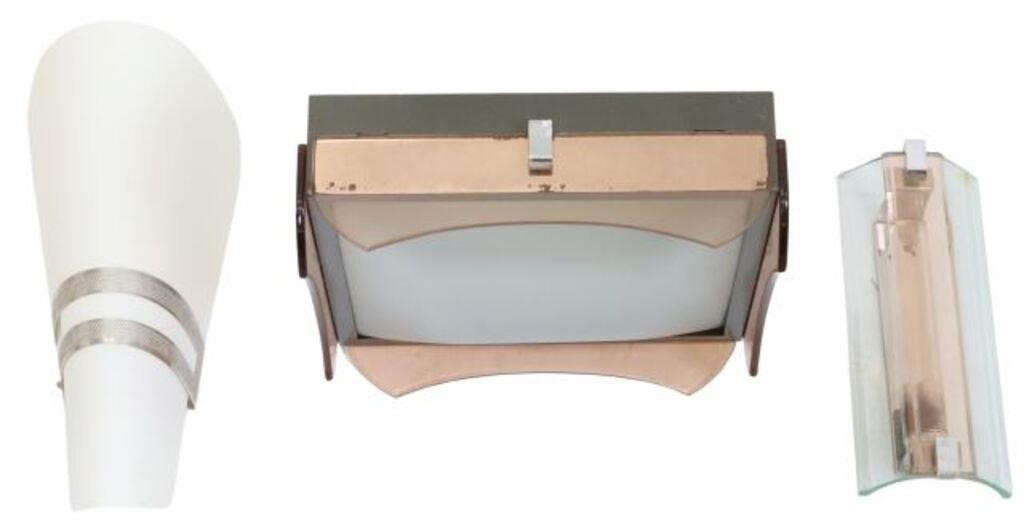lot of 3 Italian modern wall sconces and ceiling light