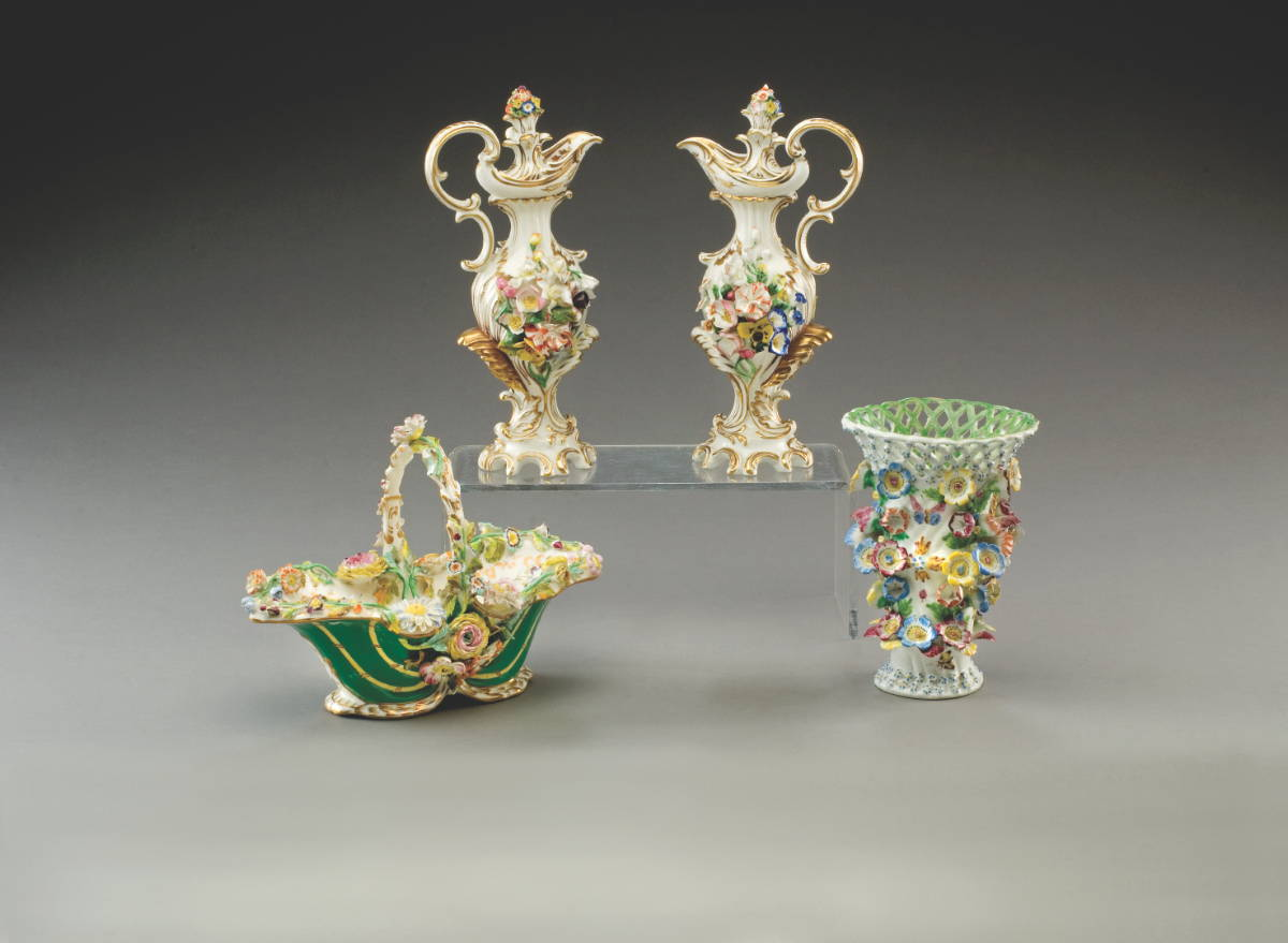 GROUP OF ENGLISH PORCELAIN WARES MID EIGHTEENTH TO MID NINETEENTH