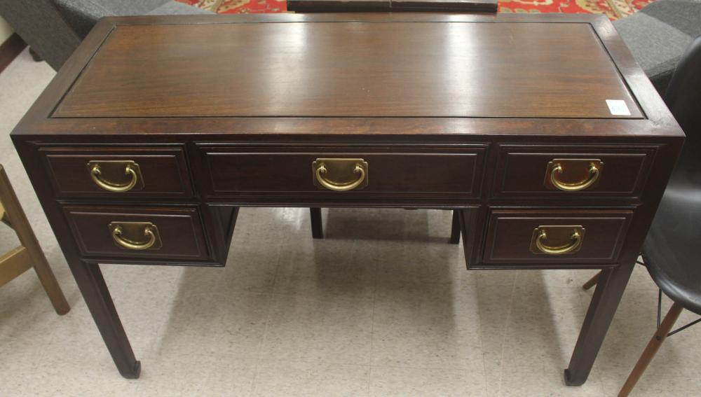 FIVE DRAWER ROSEWOOD WRITING DESK Chinese 20th century retail label