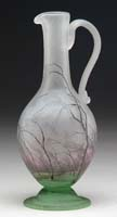 DAUM RAIN SCENE EWER Extremely fine Daum ewer is beautifully