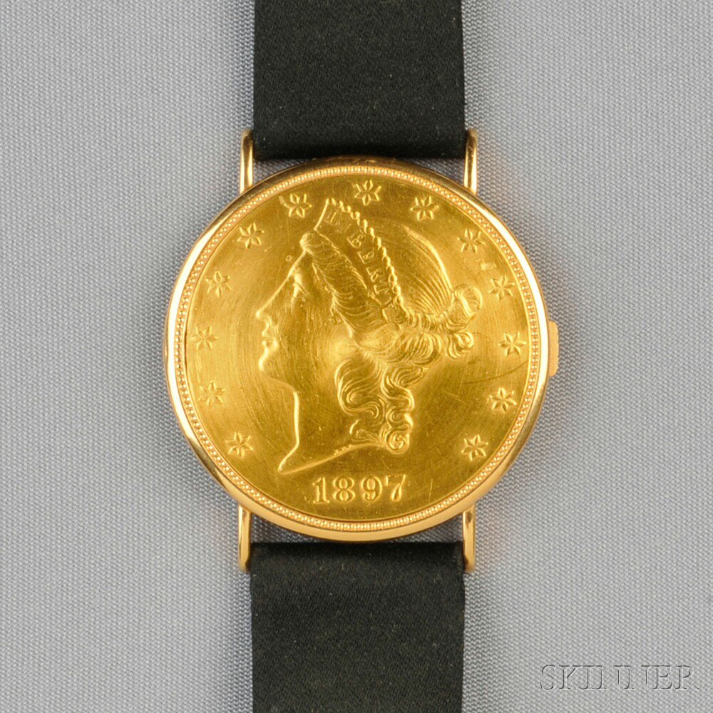 18kt Gold United States Twenty Dollar Coin Wristwatch Piaget the