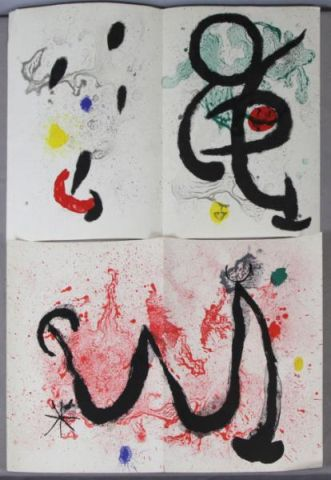 MIRO Joan Two Lithographs From Derriere deMiroir Danse Barbare and